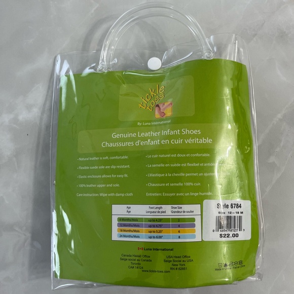 Genuine Leather Baby Infant Shoes Tickle Toes Elastic Enclosure Slip-on Moccasin - Picture 3 of 6